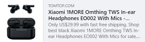 1MORE Omthing TWS In-Ear-Kopfhörer EO002 mit Mikrofon Preis: 25,99 $